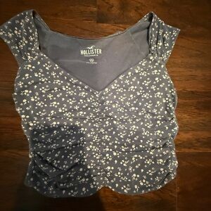 Hollister Navy Floral Blouse